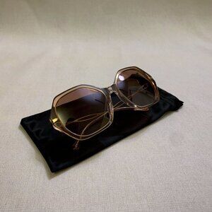 COACH C Hardware Peach Crystal & Gold Sunglasses—Brown Rose Gradient Lenses-NWT